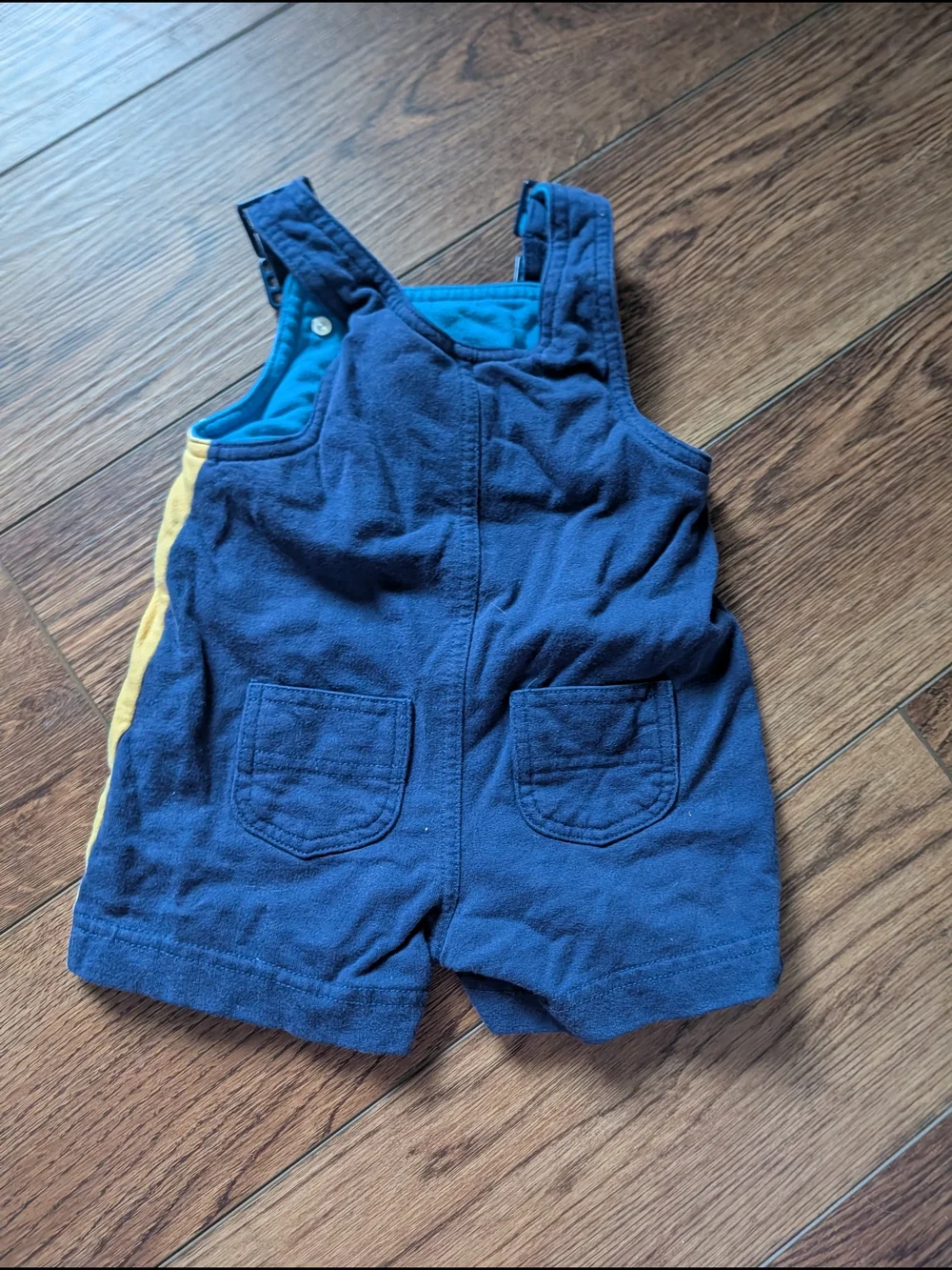 Vintage Gymsport Gymboree Navy Short Overalls With Motorcycle Embroidery‎